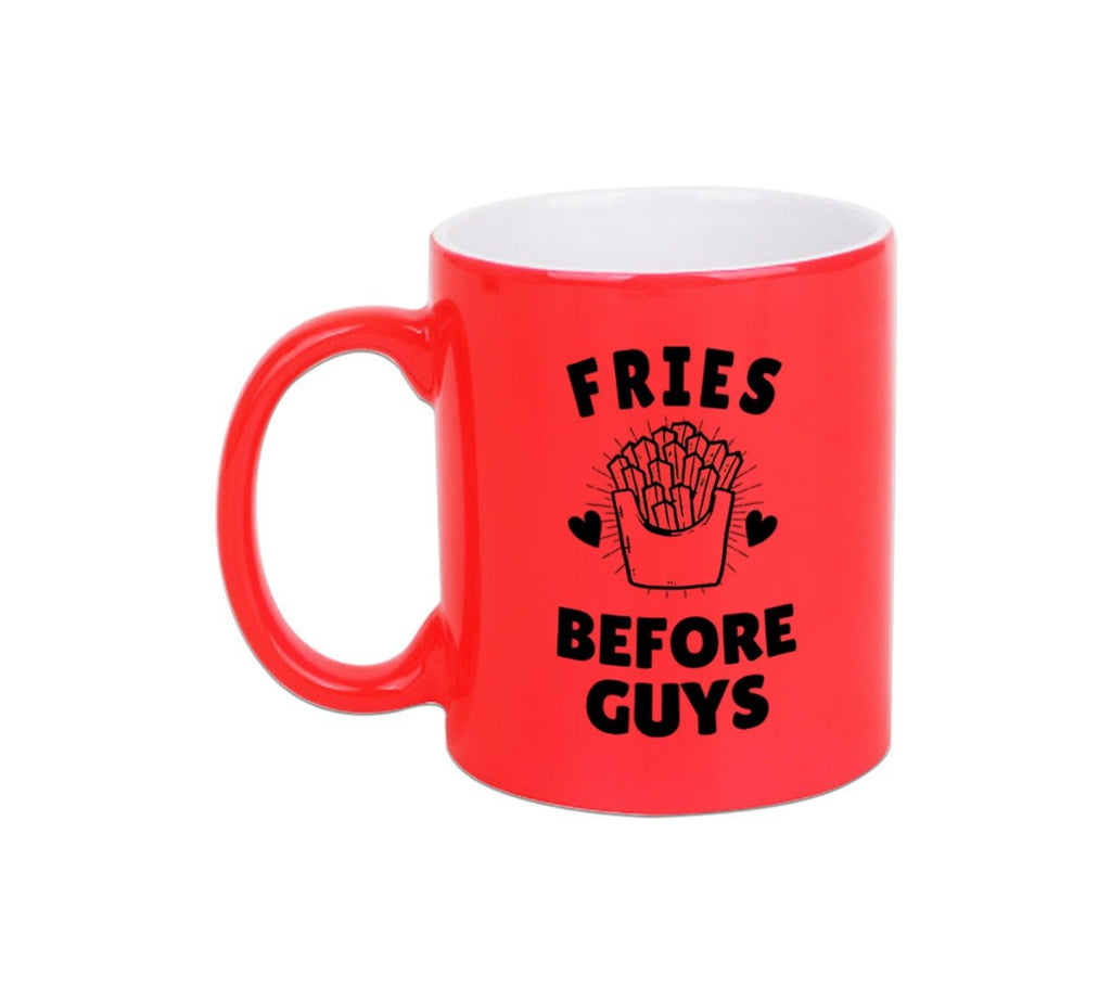 Fries Before Guys Neon Orange Mug 