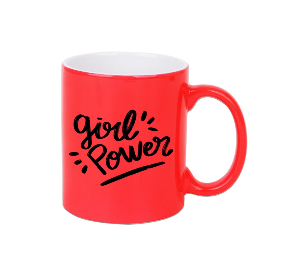 Girl Power Neon Orange Mug 