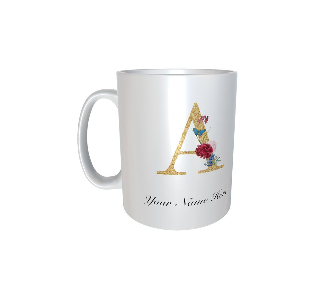 Glitter Alphabet White Mug