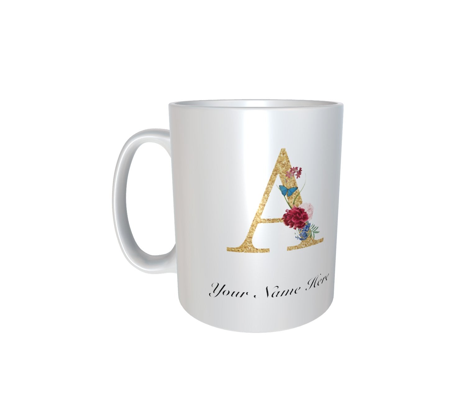 Glitter Alphabet White Mug