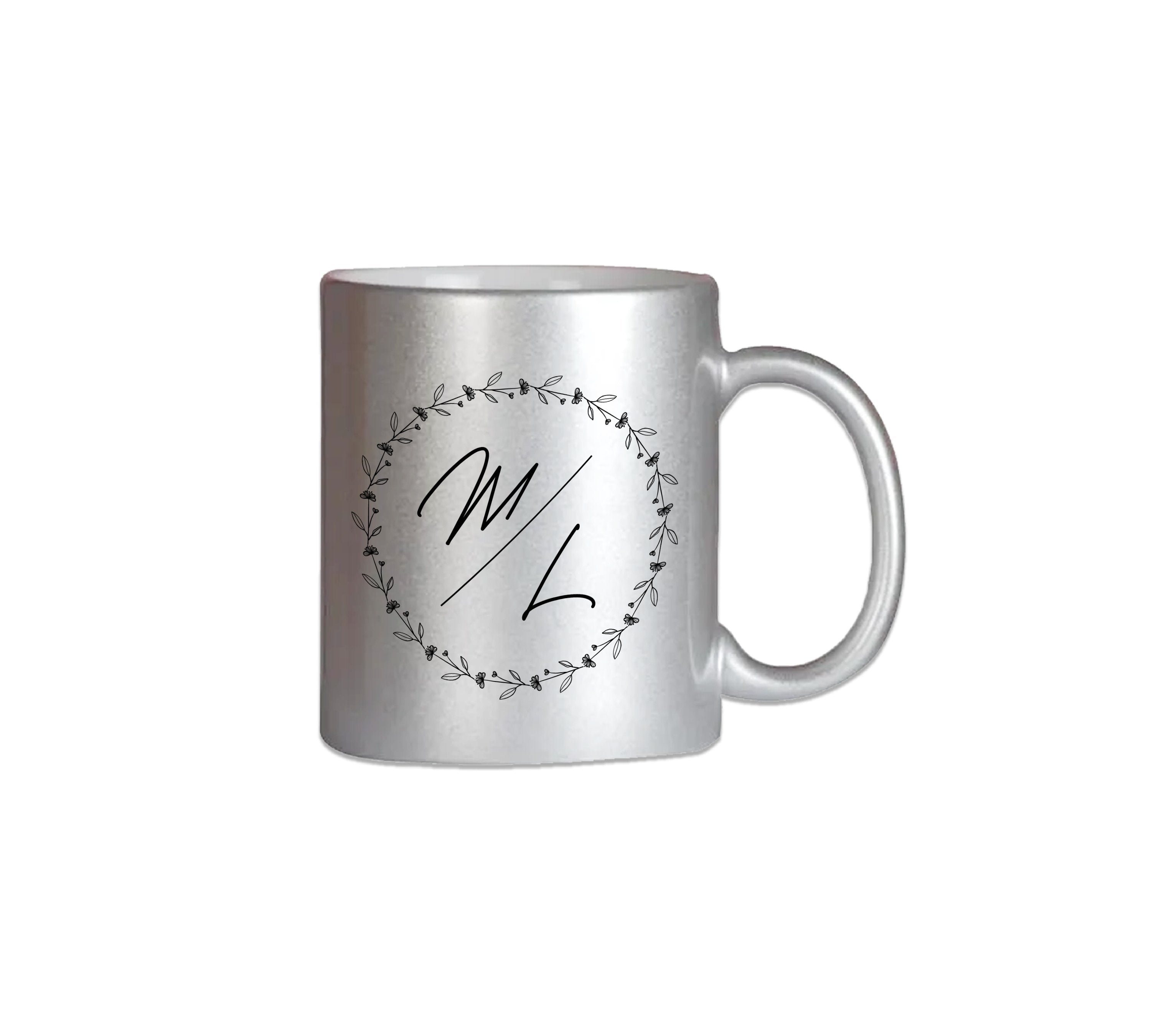 Couple name Initial Silver Mug