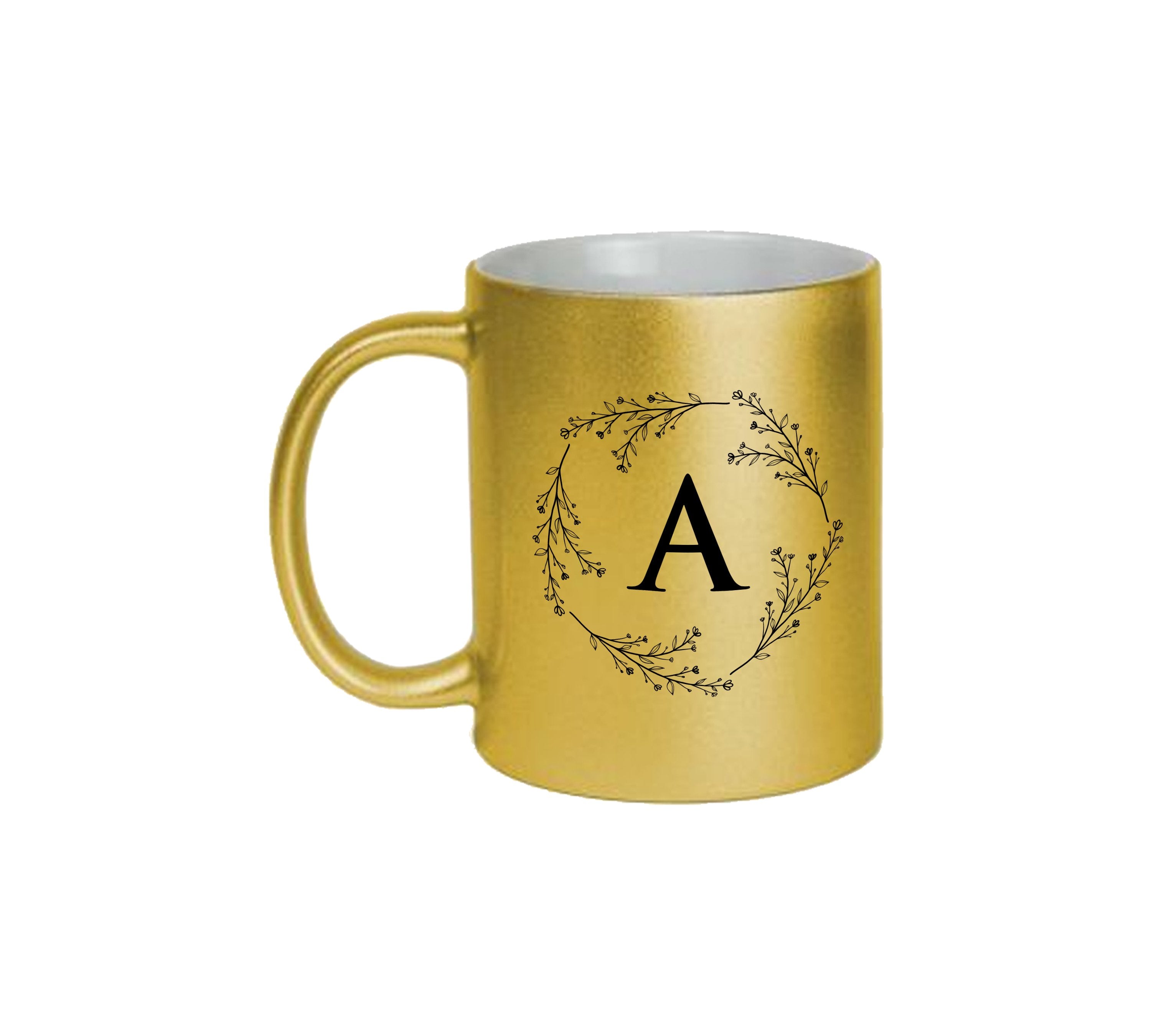 Petals Alphabet Golden Mug