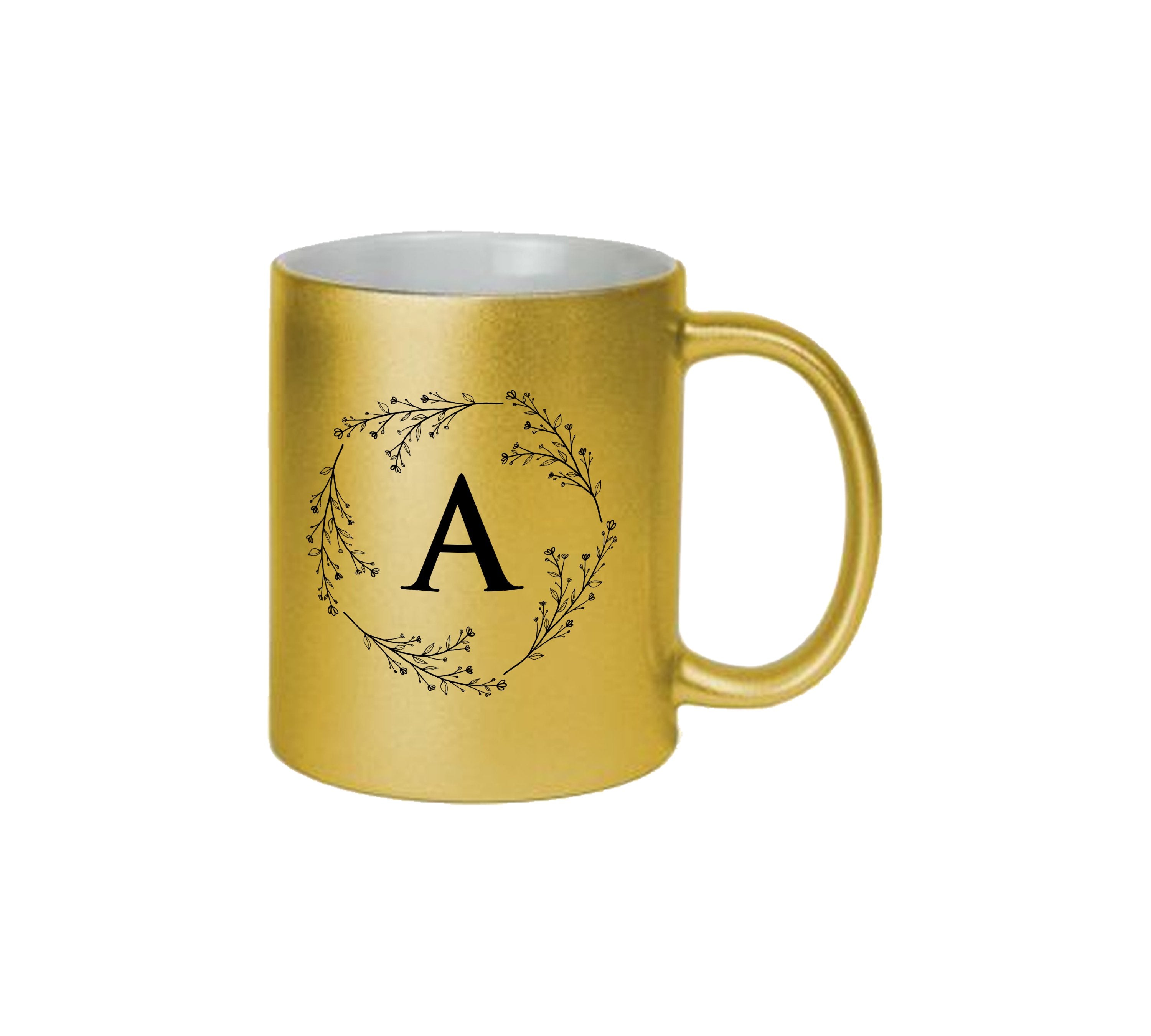 Petals Alphabet Golden Mug