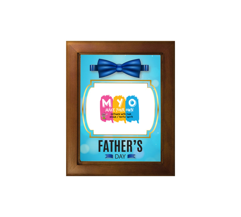 Personalised and Customised Happy Father's Day Ceramic Tile With Wooden Frame
