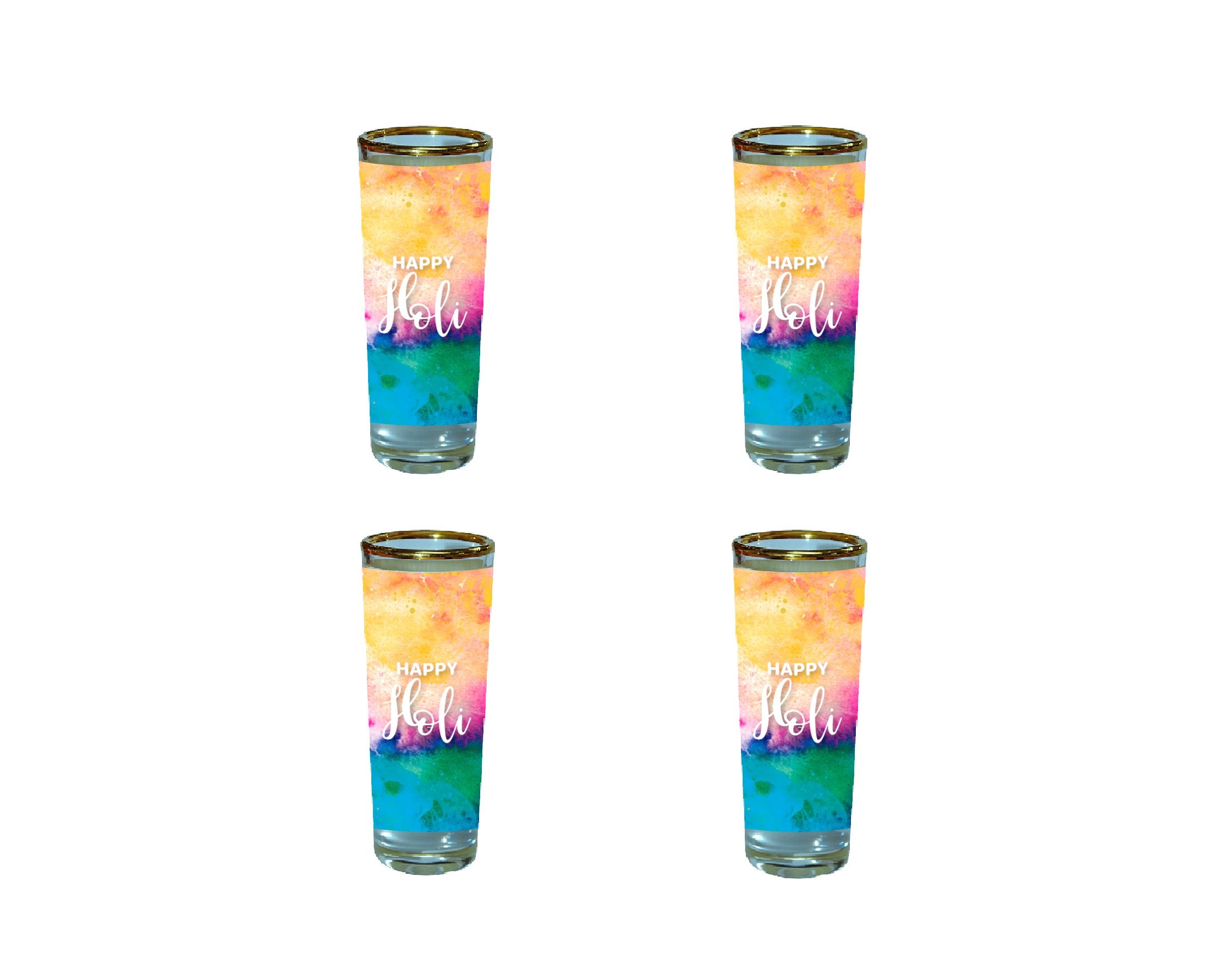 Set of 4 Happy Holi Shot Glass