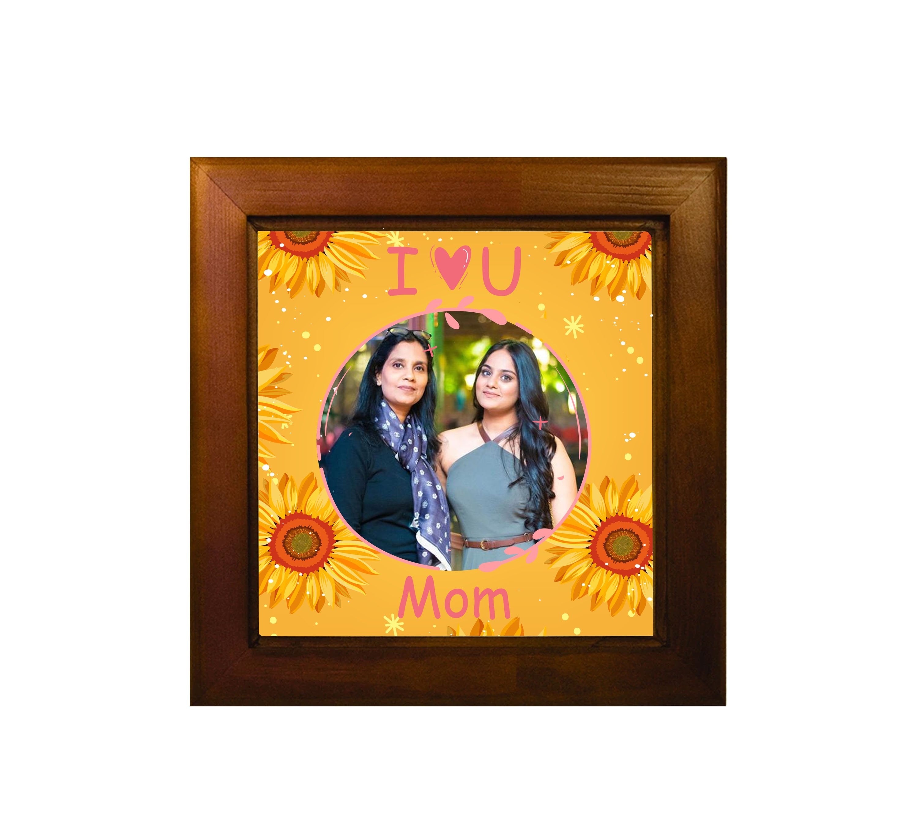 I Love You Mom Create Your Own Ceramic Tile With Wooden Frame