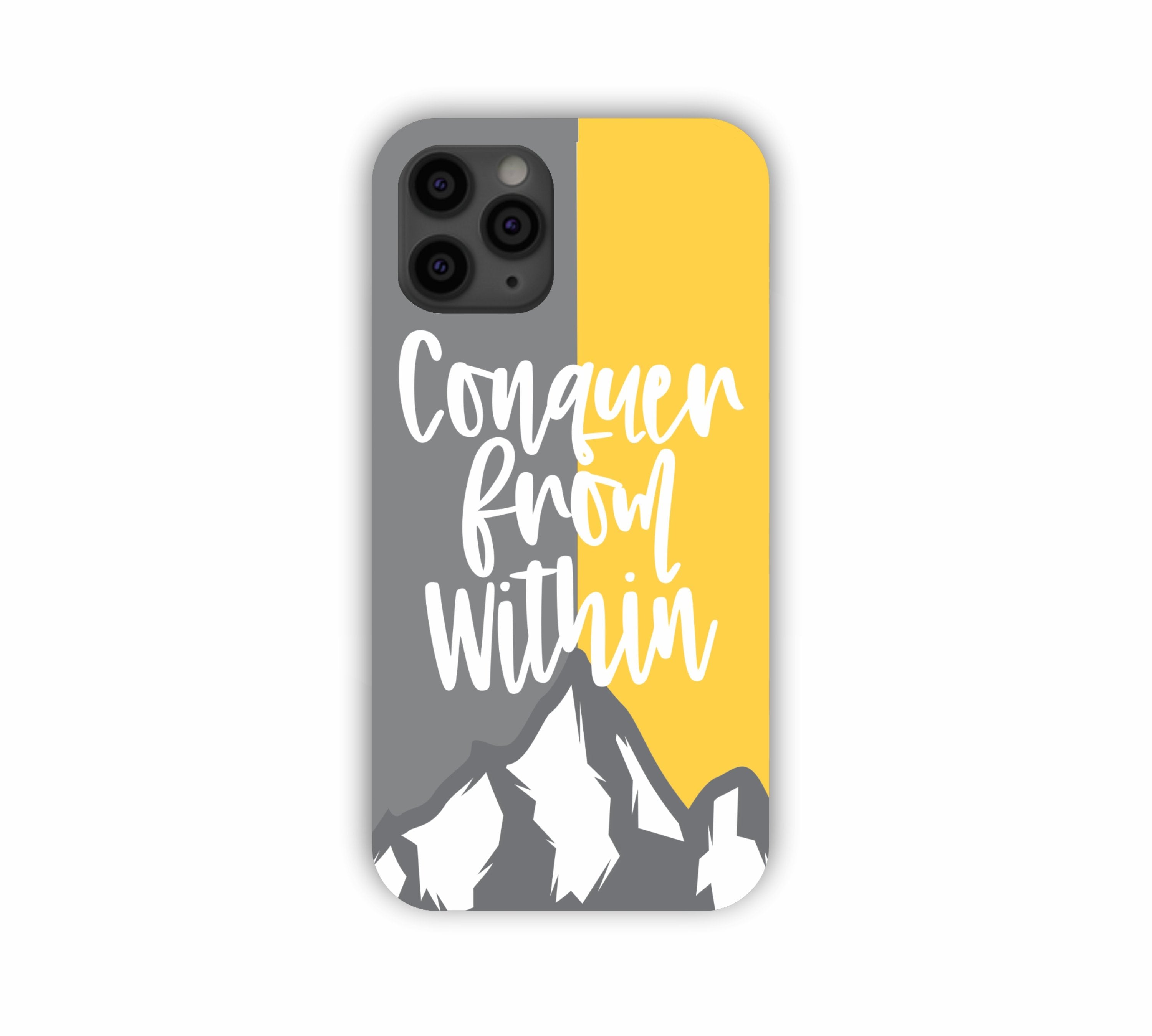 Conquer From Within Yellow Grey Texure iPhone 11 Pro Mobile Case