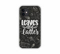 Leaves And Lattes Black Texture iPhone 12 Mobile Case