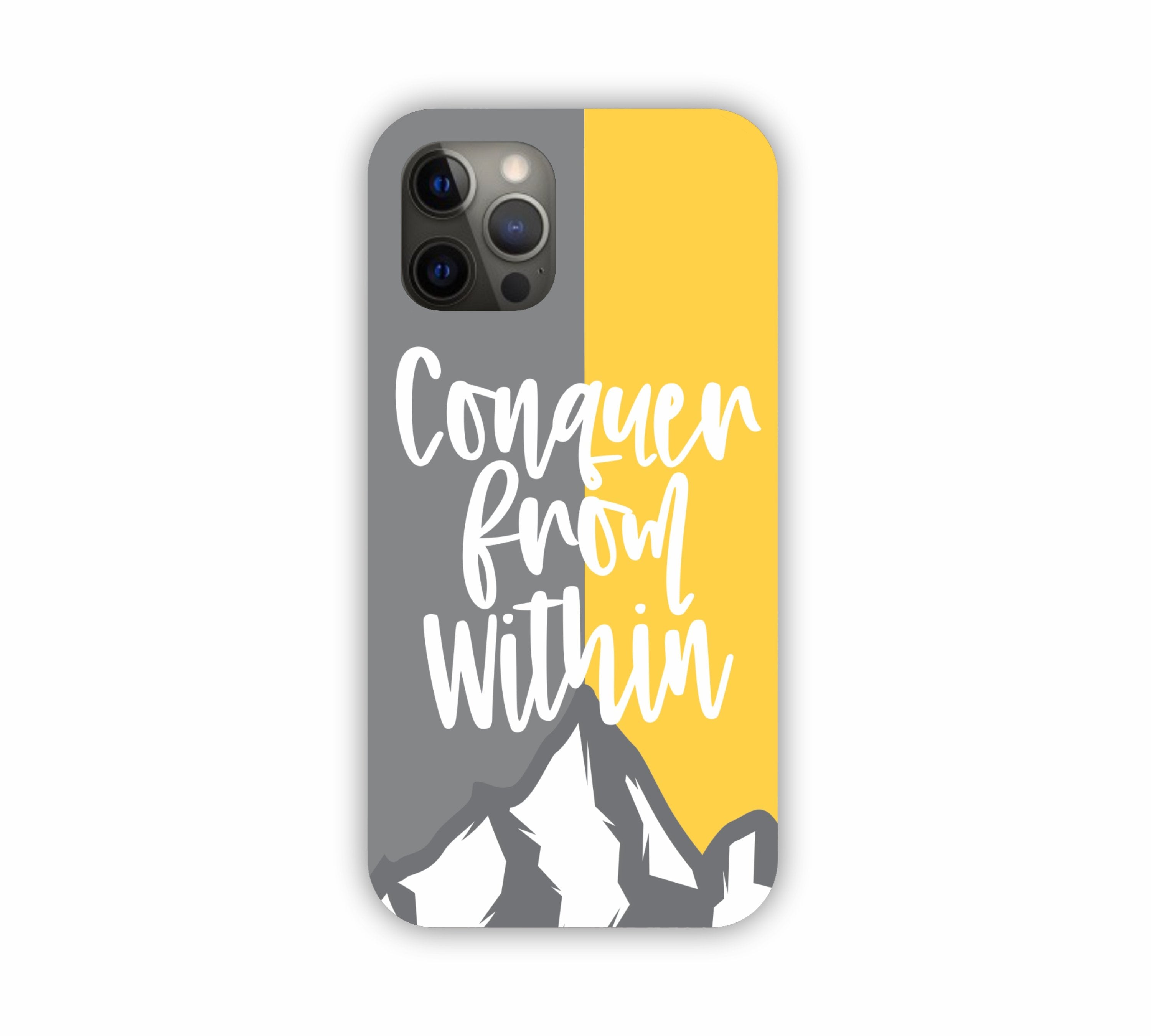 Conquer From Within Yellow Grey Texure iPhone 12 Pro Max Mobile Case