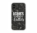 Leaves And Lattes Black Texture iPhone X Mobile Case