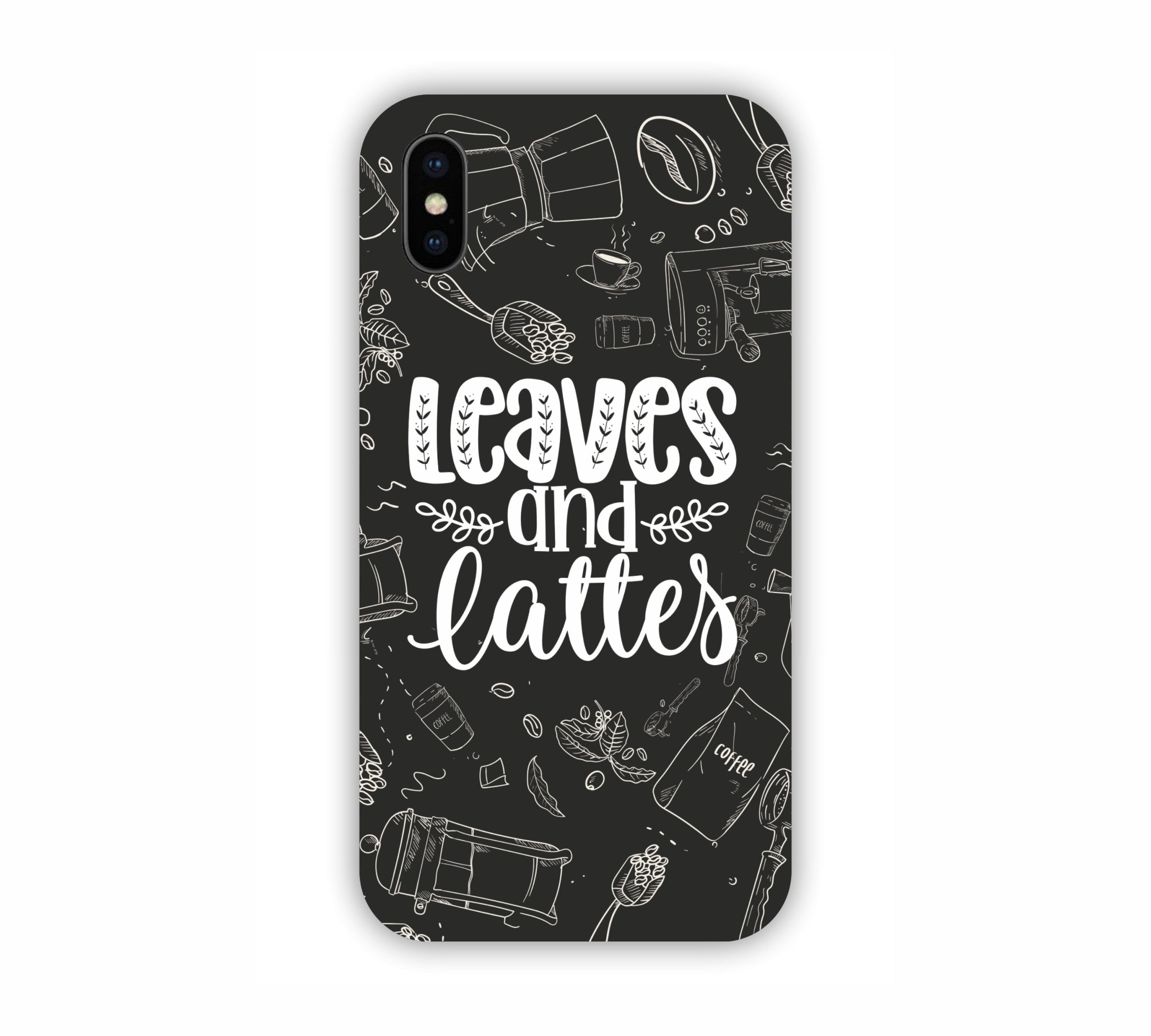 Leaves And Lattes Black Texture iPhone X Mobile Case