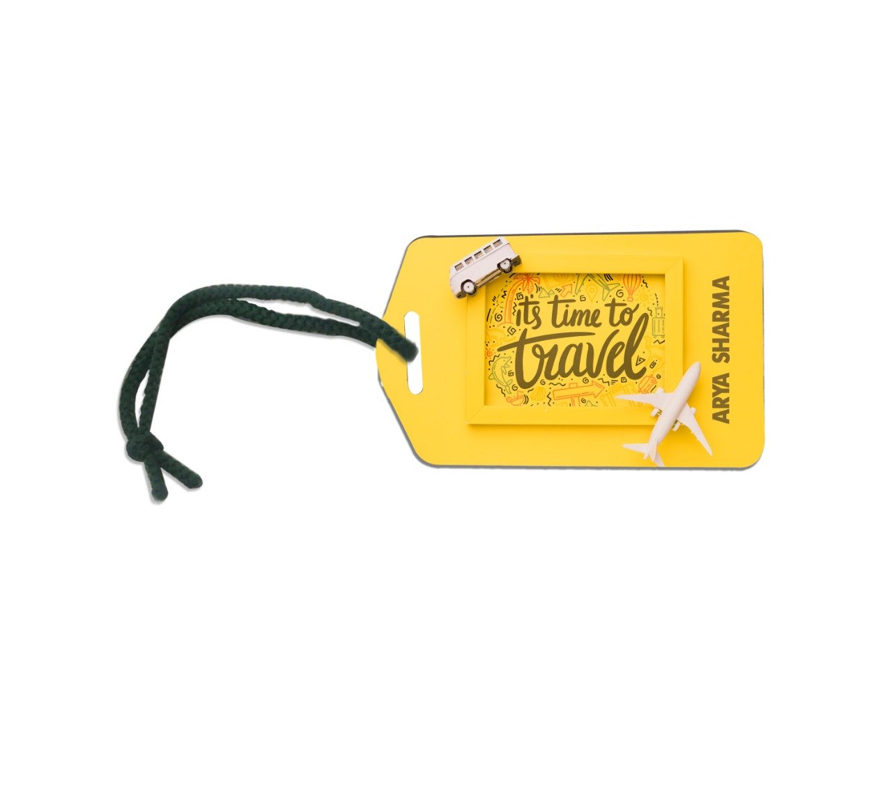 Its Time To Travel MDF Luggage Tag With String 