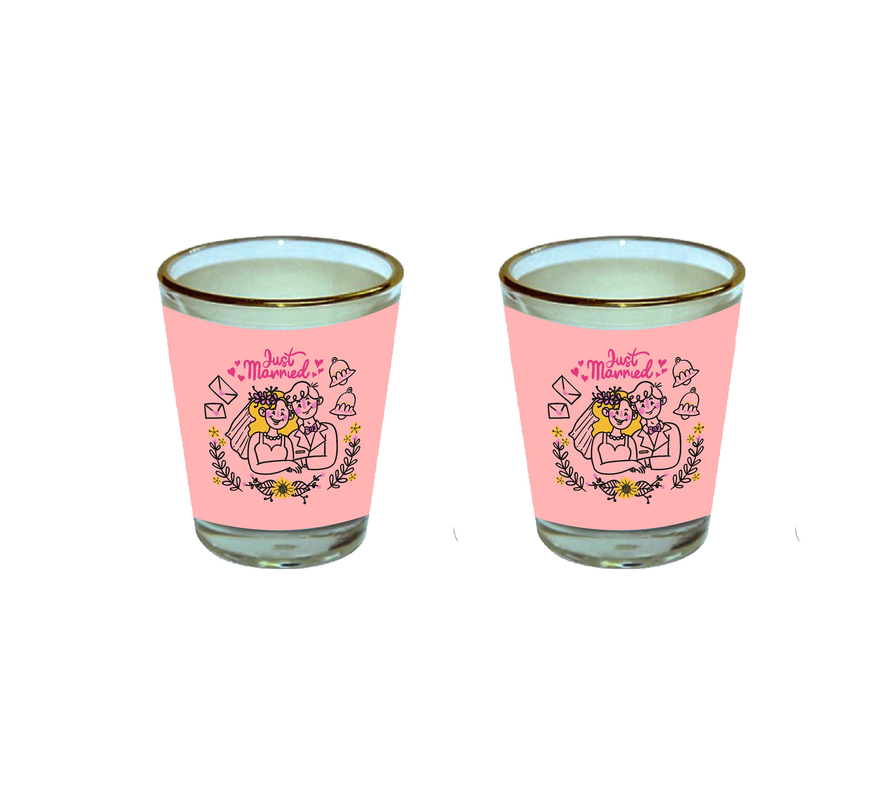 Just Married Shot Glass (Set of 2)