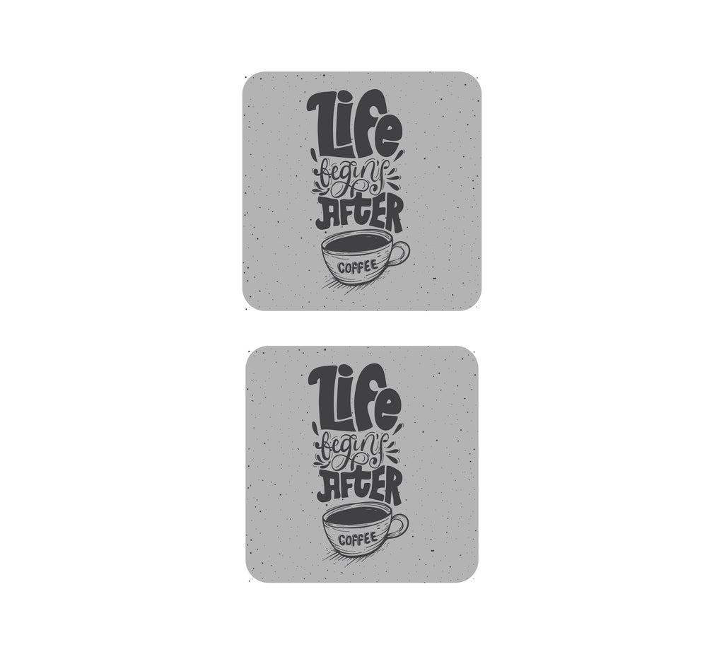 Life Begins After Coffee MDF Coaster (Set of 2) 