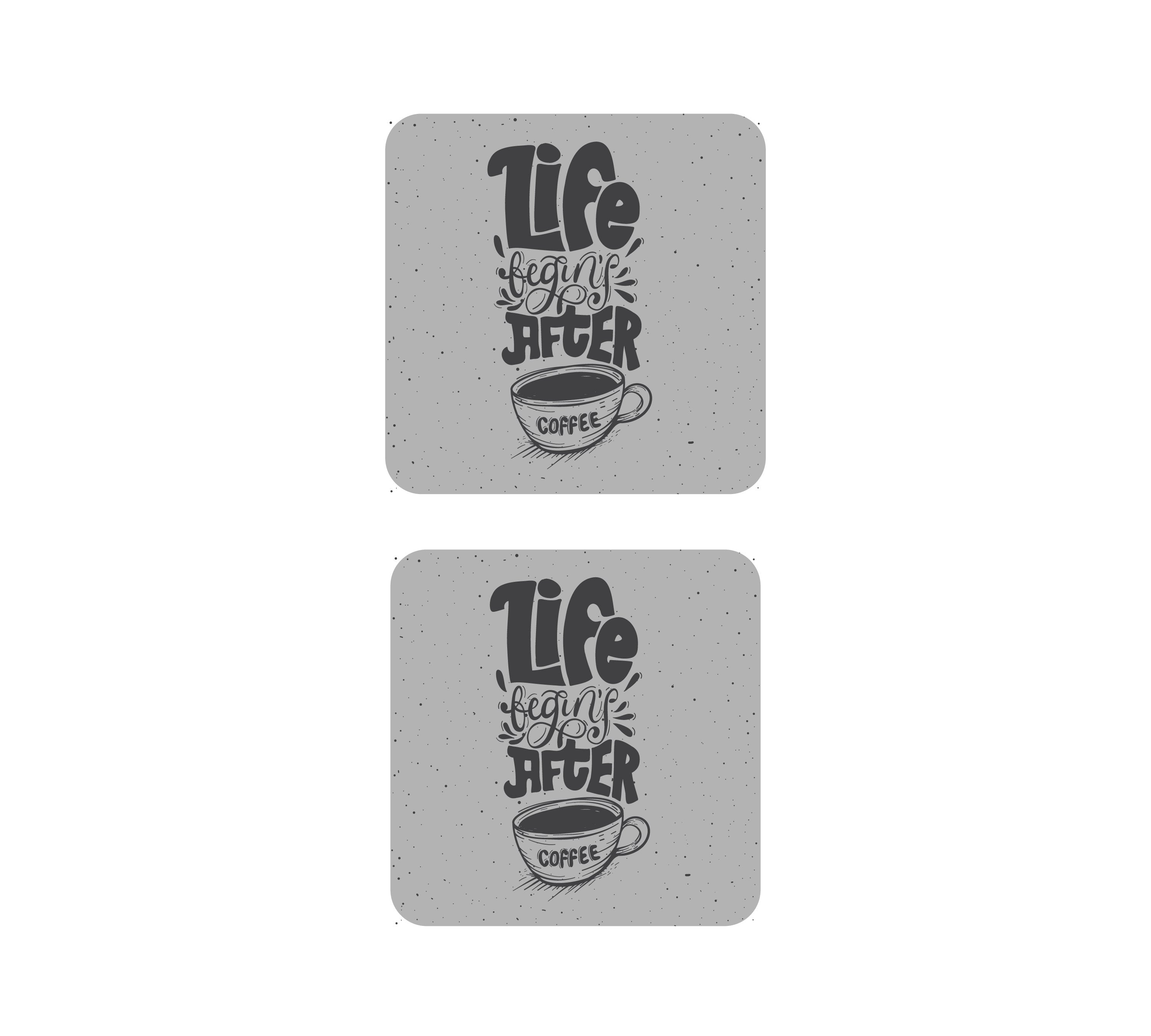 Life Begins After Coffee MDF Coaster (Set of 2) 