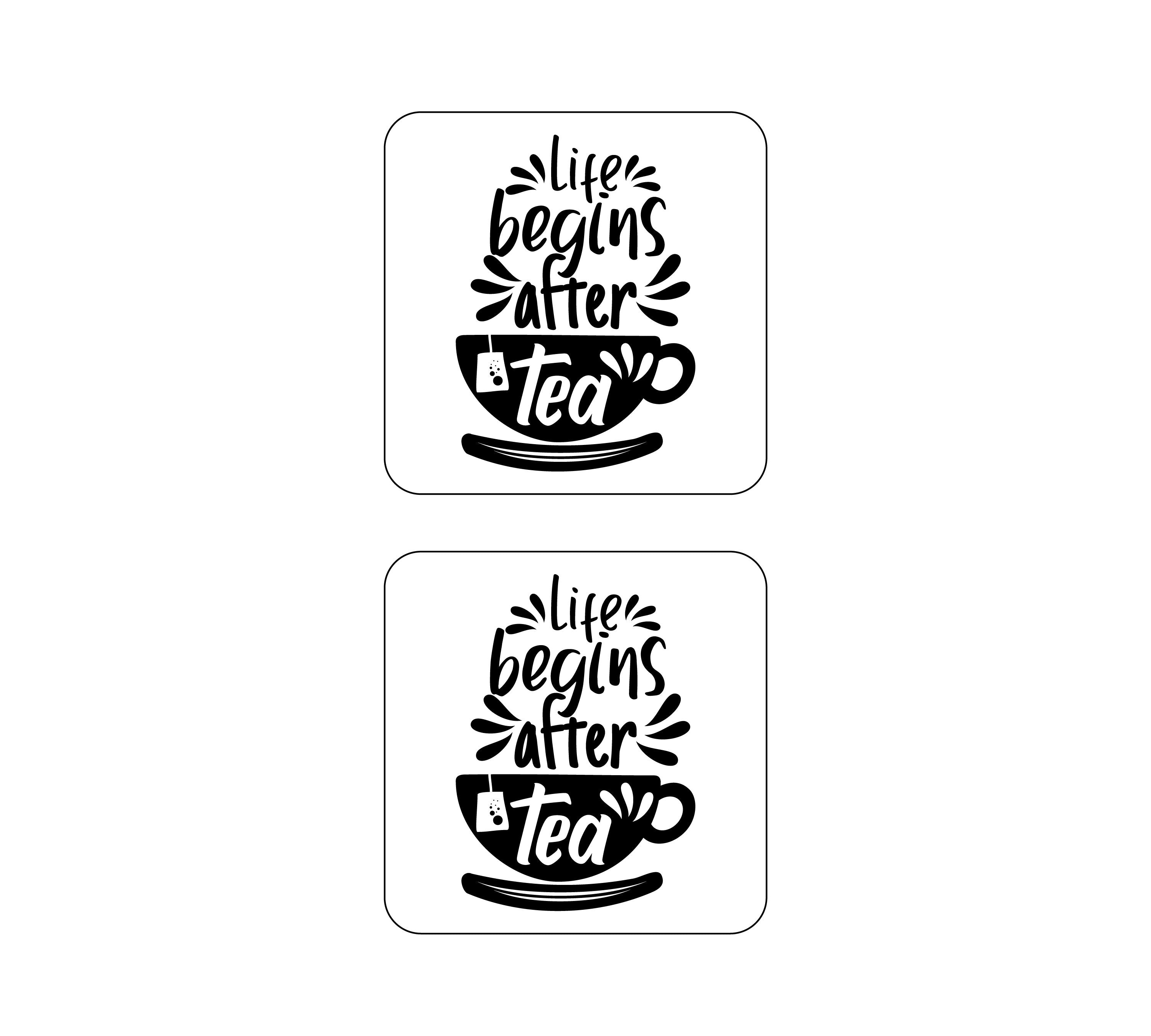 Life Begins After Tea MDF Coaster (Set of 2) 