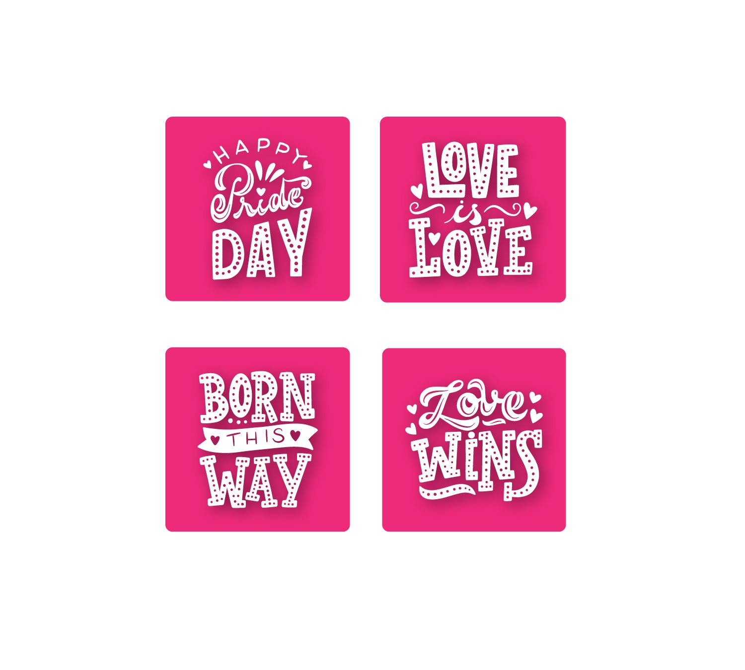 Love Quotes MDF Square Coaster (Set of 4)