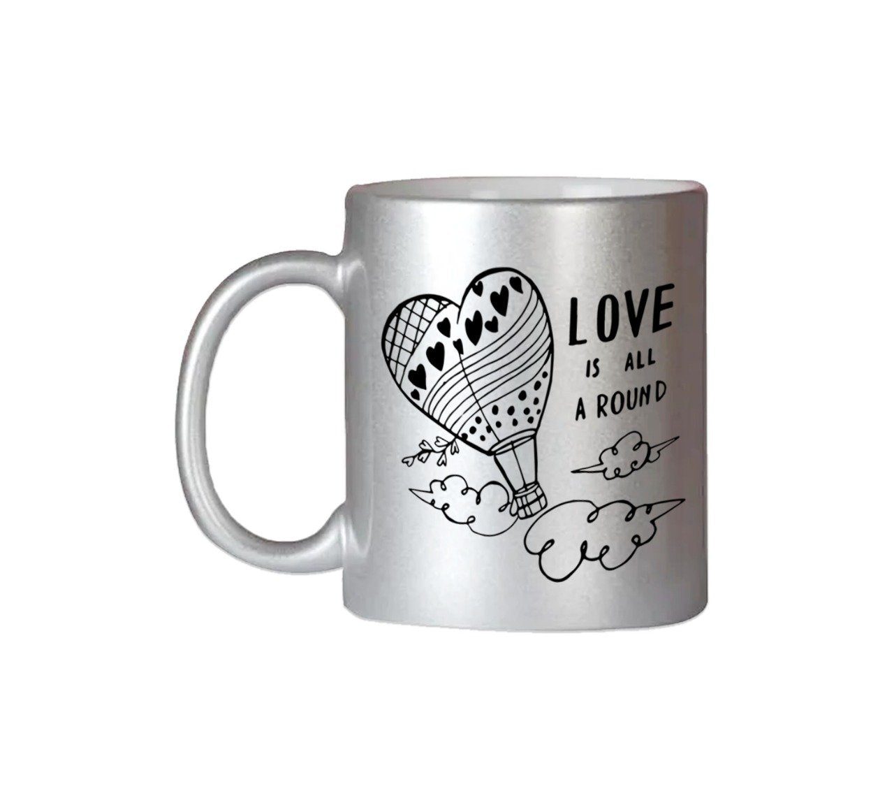 Love Is All Around Silver Color Mug