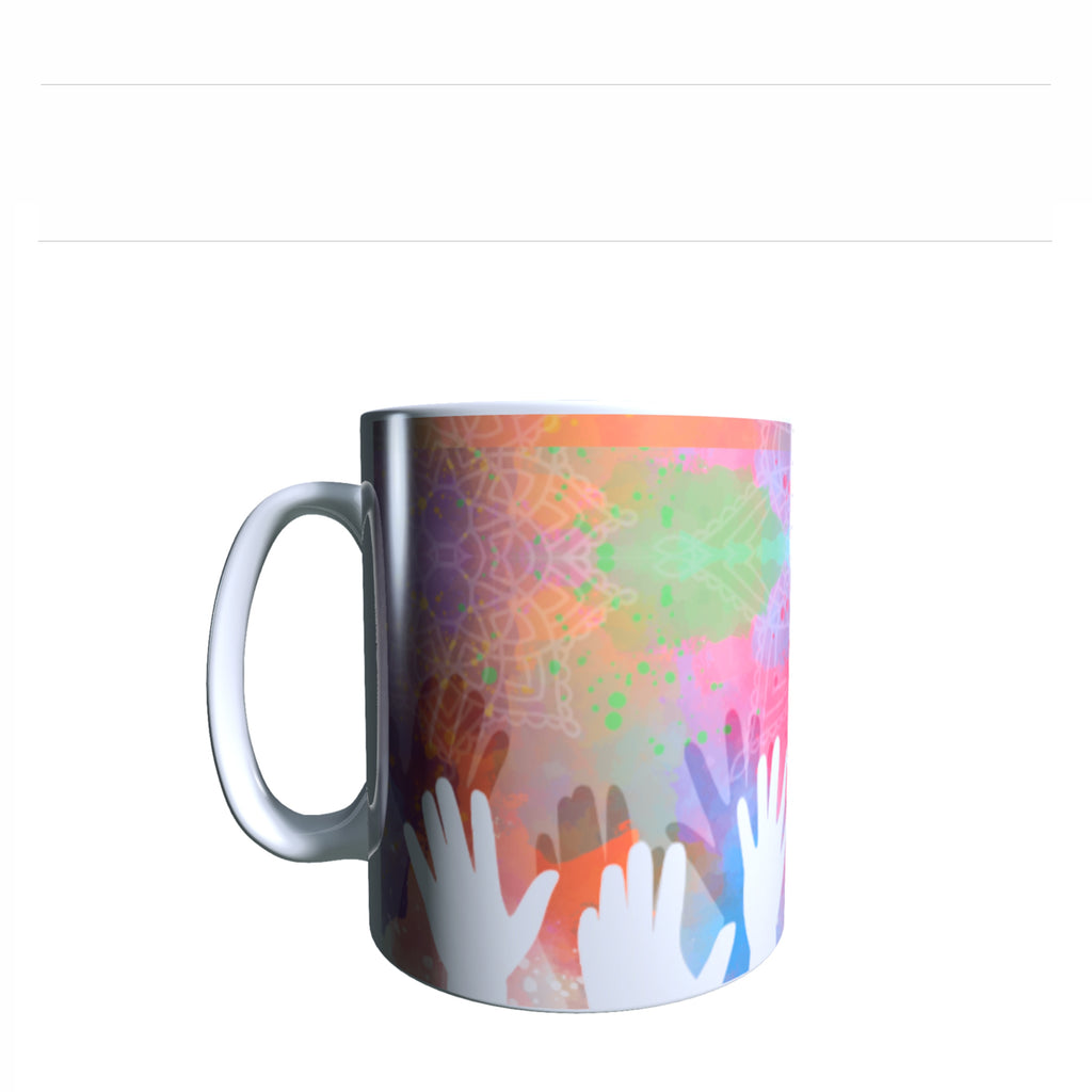 Vector Holi Hand White Mug