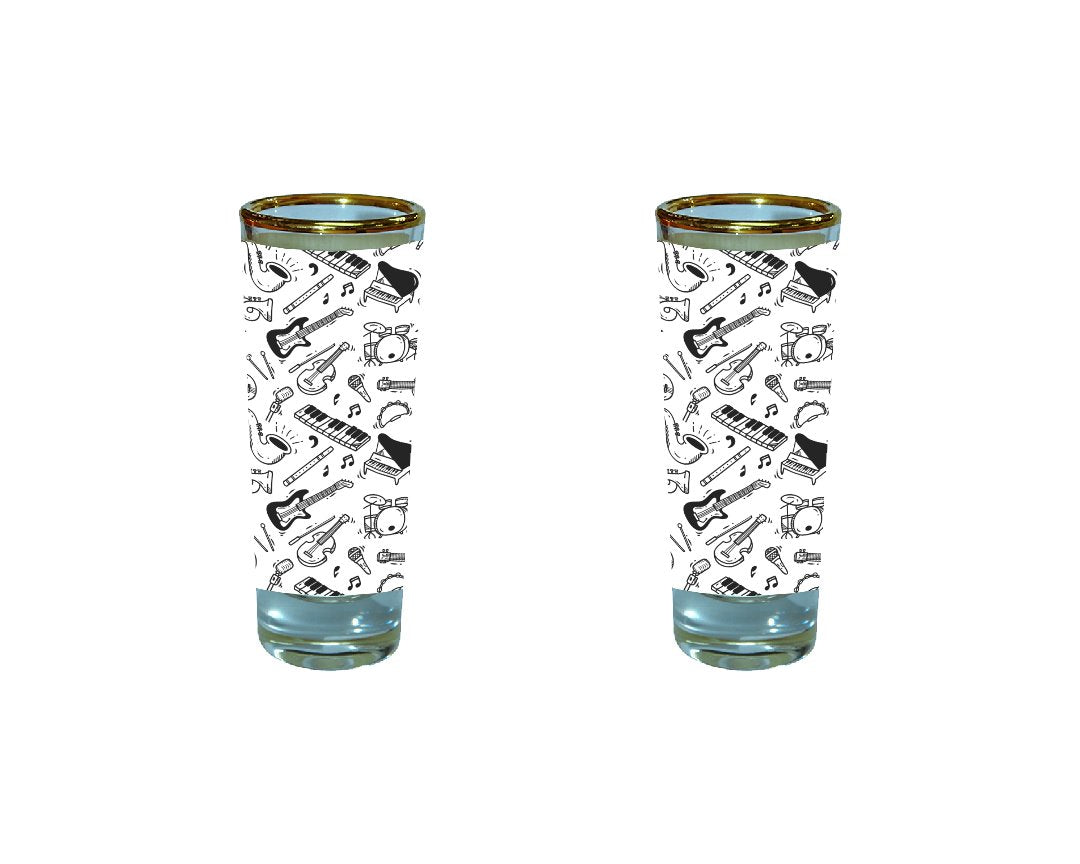 Set of 2 Musical Pattern Shot Glass