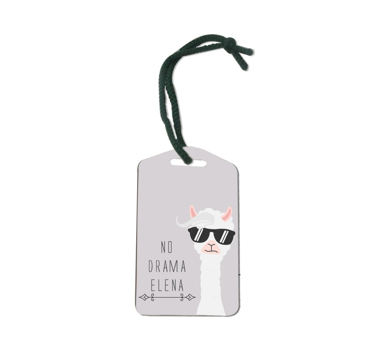 No Drama MDF Luggage Tag With String 