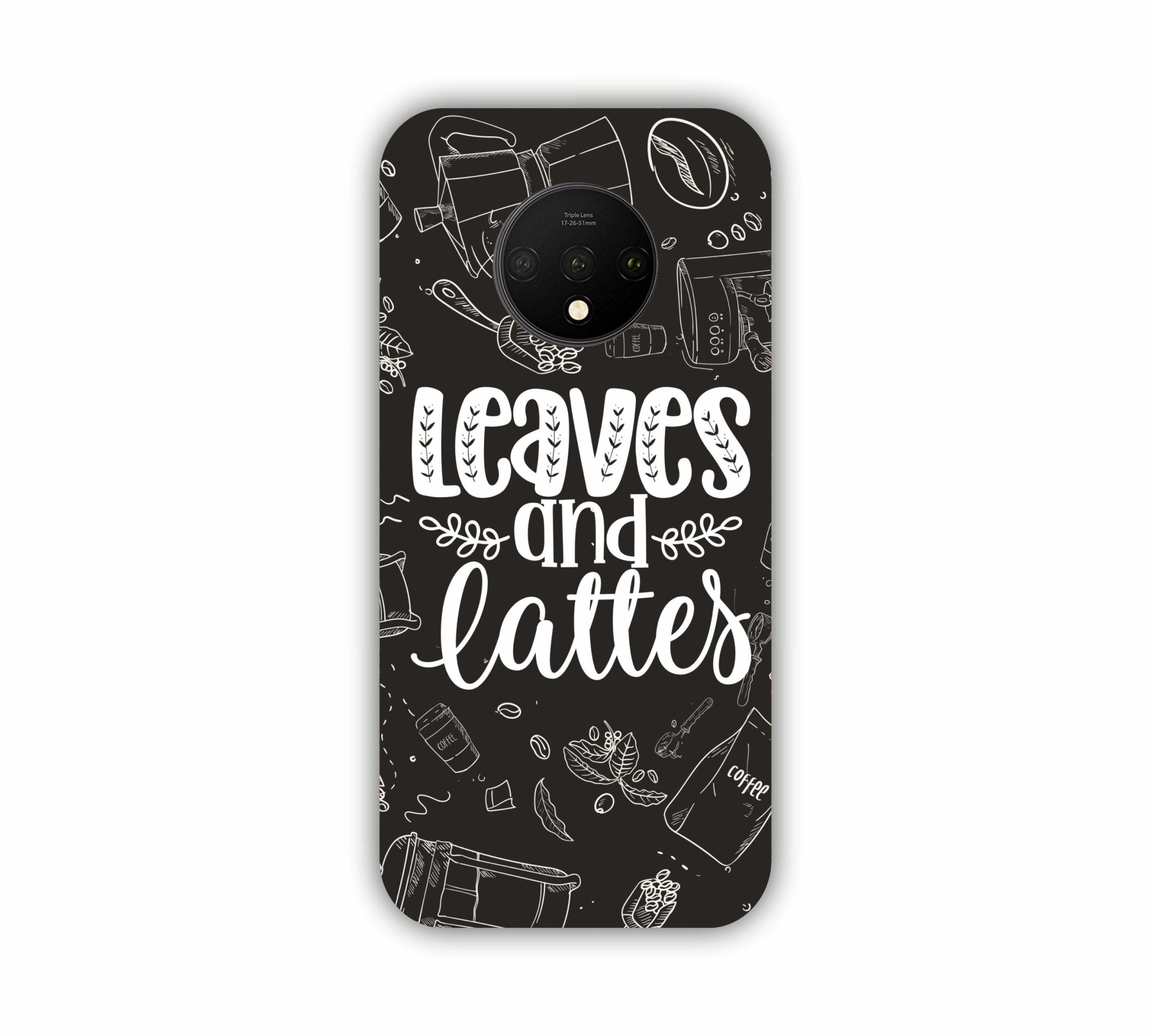 Leaves And Lattes Black Texture One Plus 7T Mobile Case
