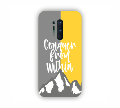 Conquer From Within Yellow Grey Texure One Plus 8 Pro Mobile Case