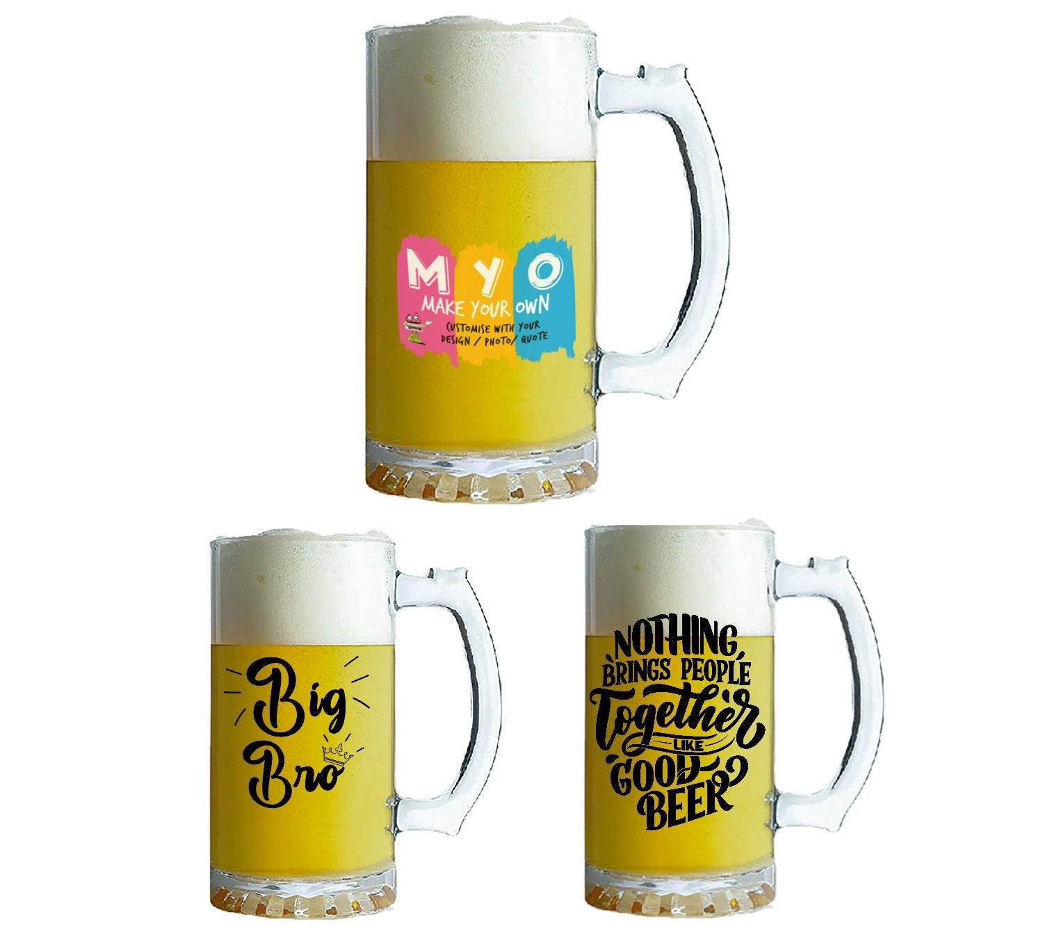 Personalised and Customised Glass Beer Mug