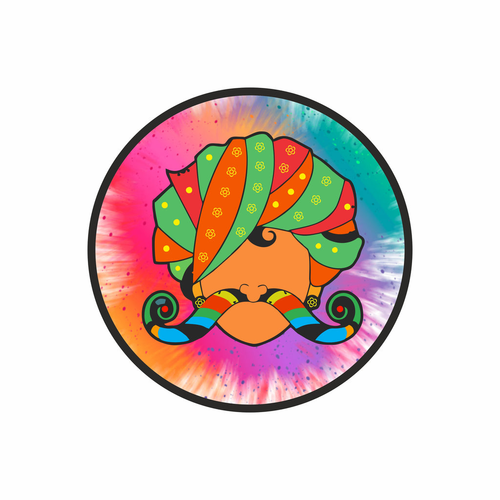 Rajasthani Pagdi With Color Splash Holi Pop Socket