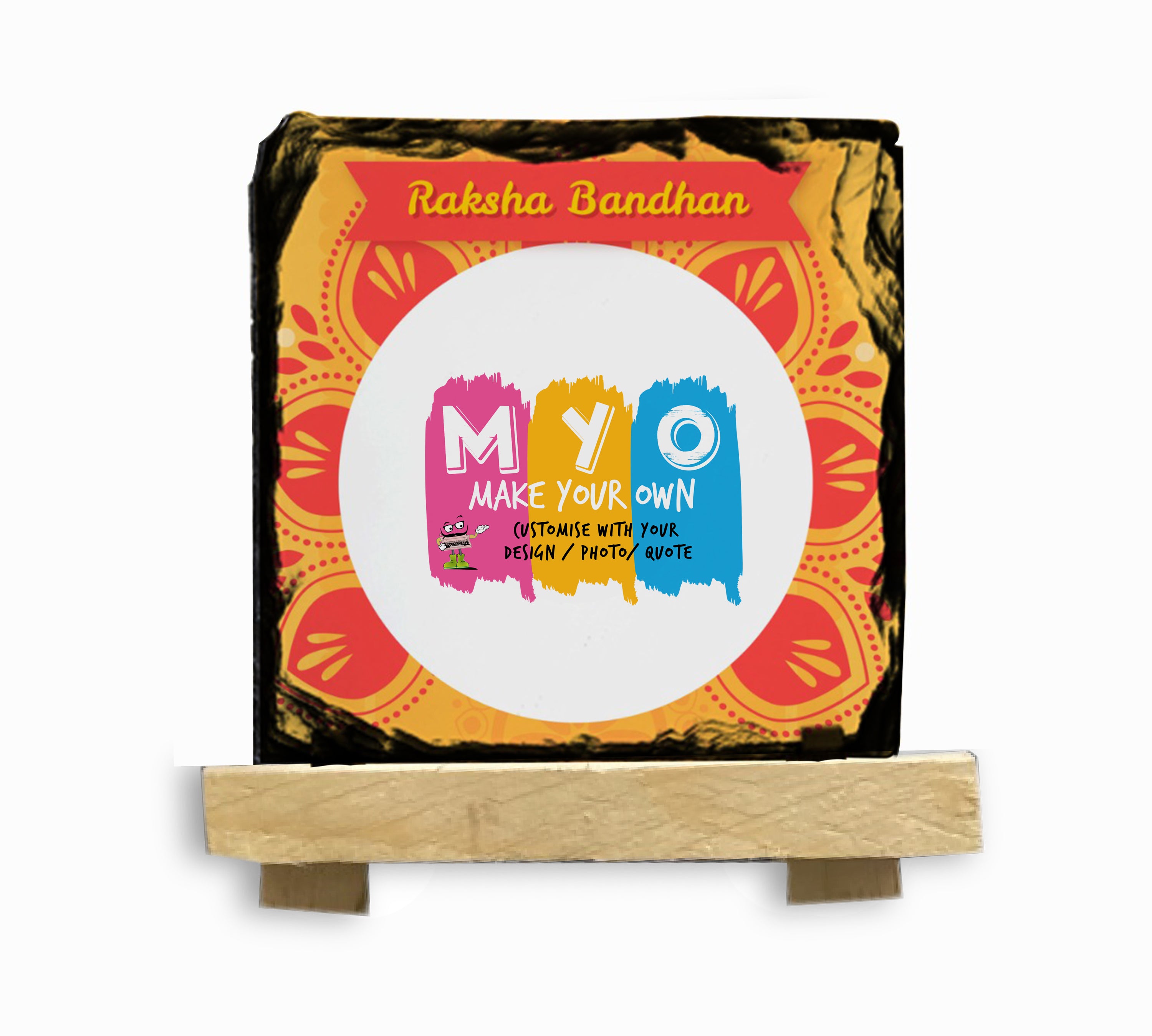 Personalised and Customised Raksha Bandhan Rockslate With Easel Stand