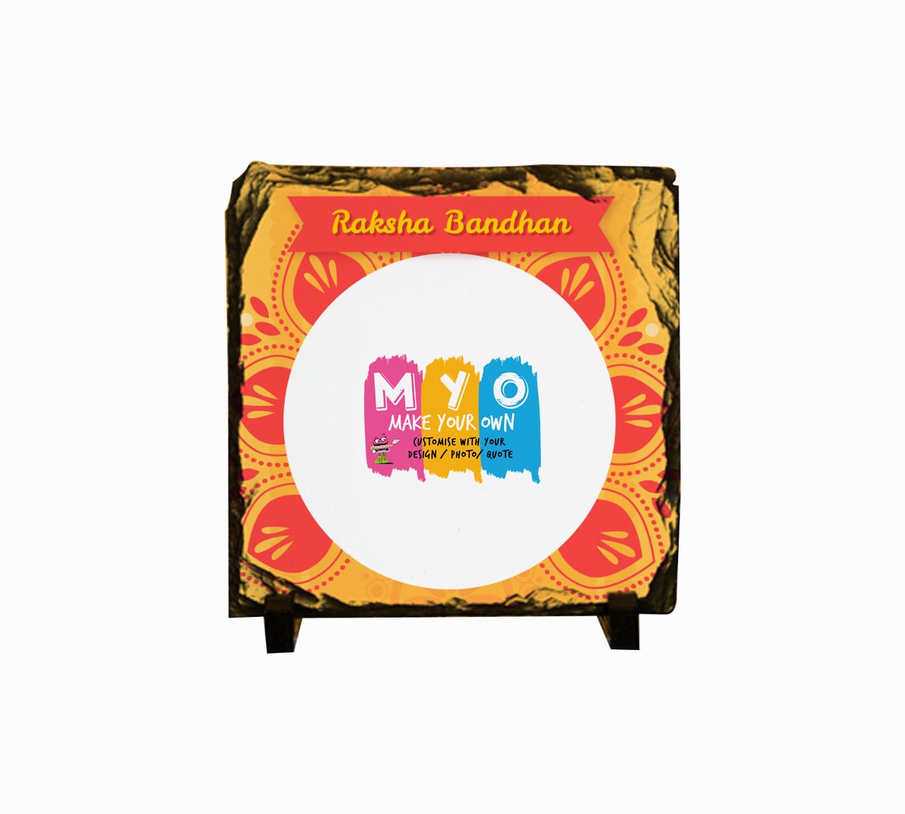 Personalised and Customised Raksha Bandhan Rockslate With Plastic Stand