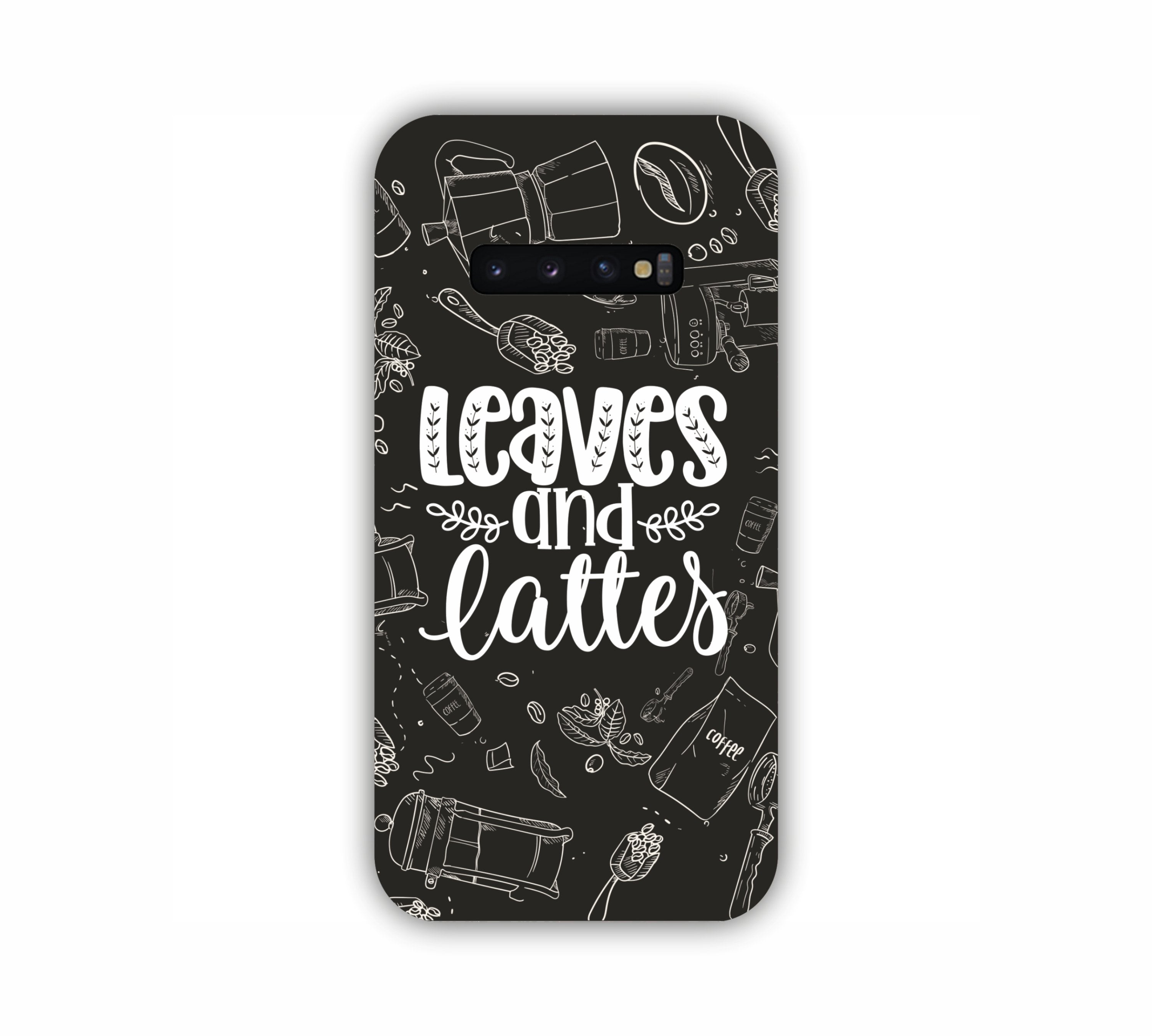Leaves And Lattes Black Texture Samsung S10 Plus Mobile Case