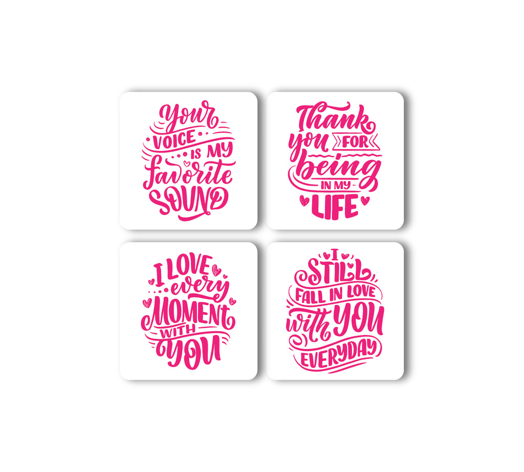 Slogans About Love MDF Square Coaster (Set of 4)