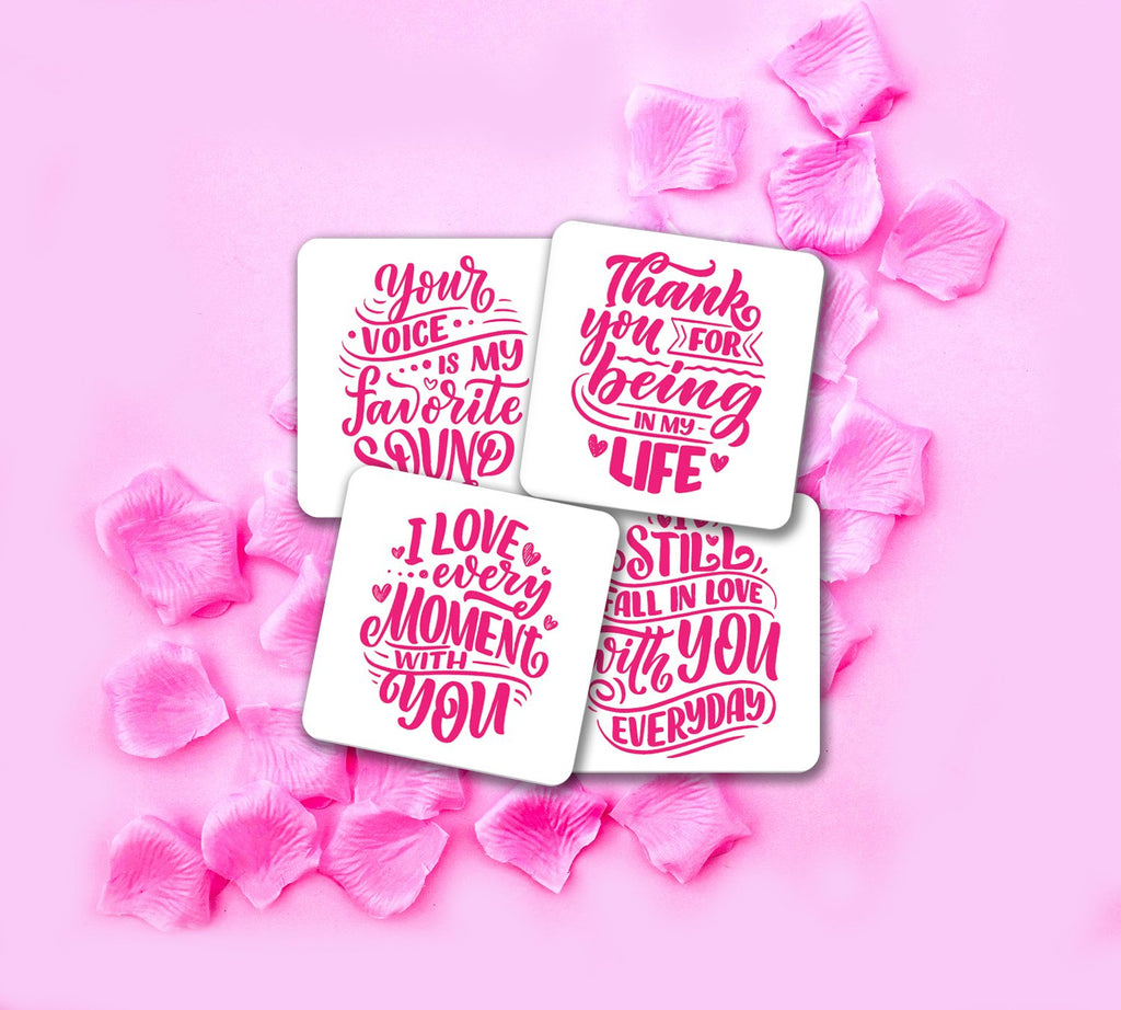 Slogans About Love MDF Square Coaster (Set of 4)