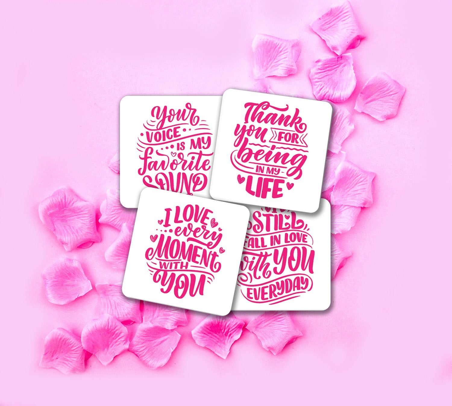Slogans About Love MDF Square Coaster (Set of 4)