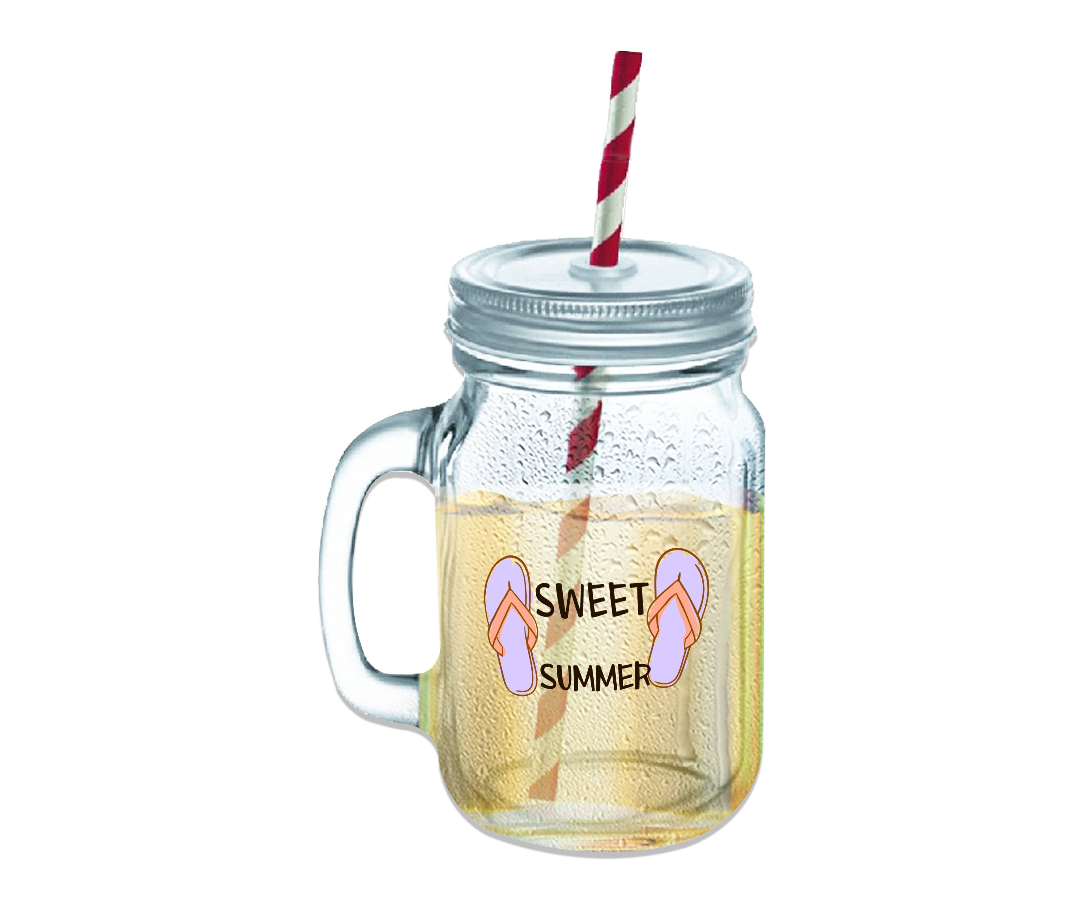Sweet Summer Clear Glass Mason Jar 