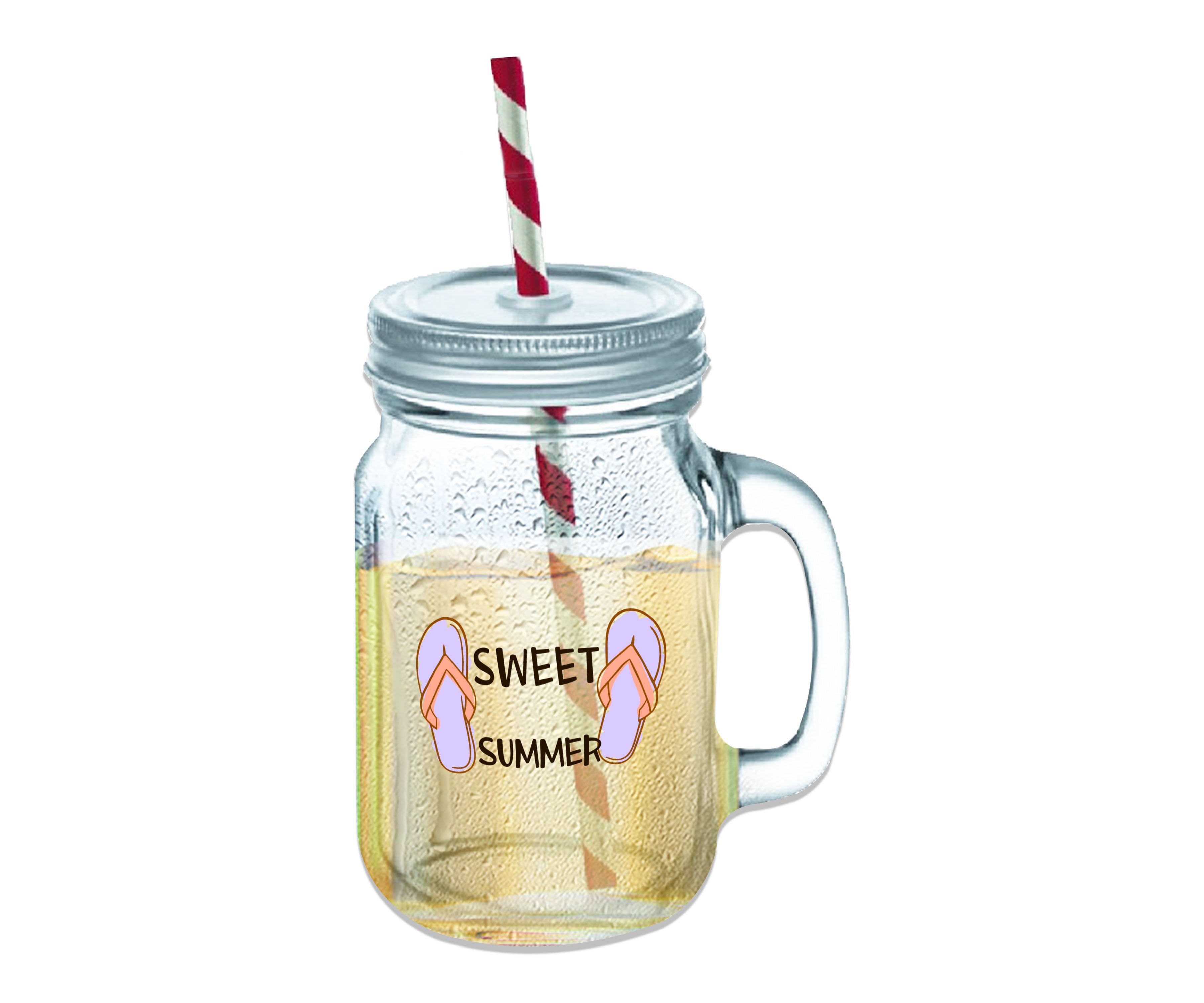 Sweet Summer Clear Glass Mason Jar 