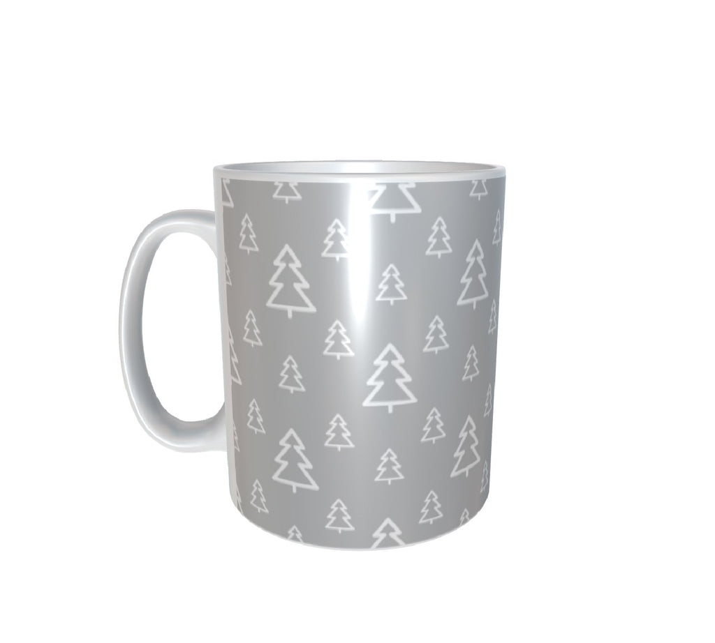 Tree Pattern Snow Background White Mug 