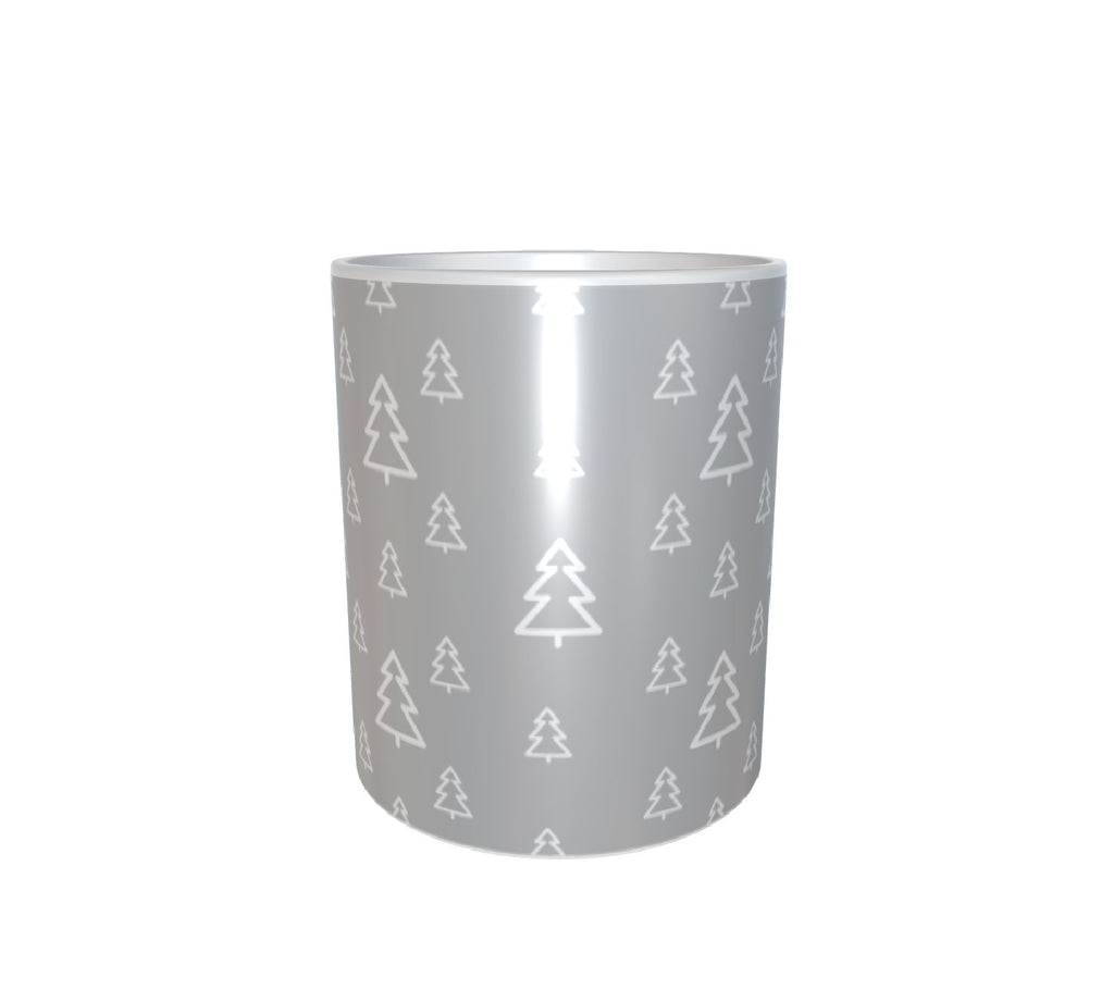 Tree Pattern Snow Background White Mug 