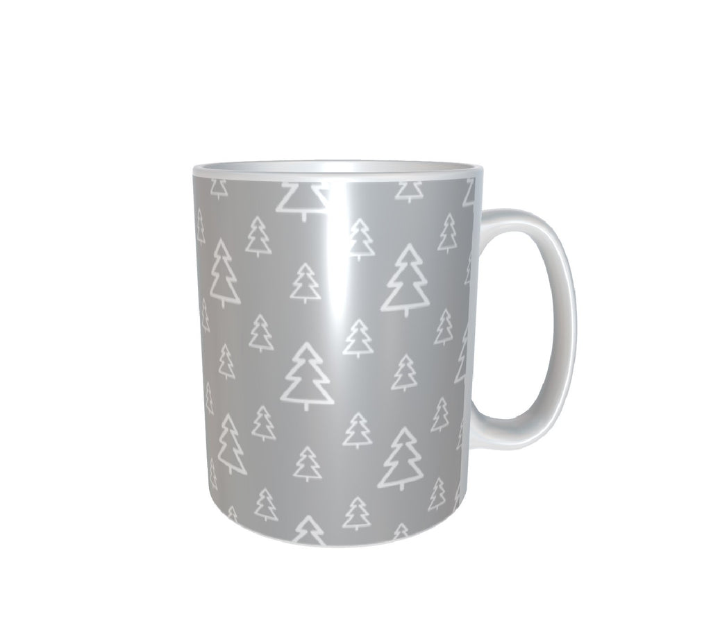 Tree Pattern Snow Background White Mug 