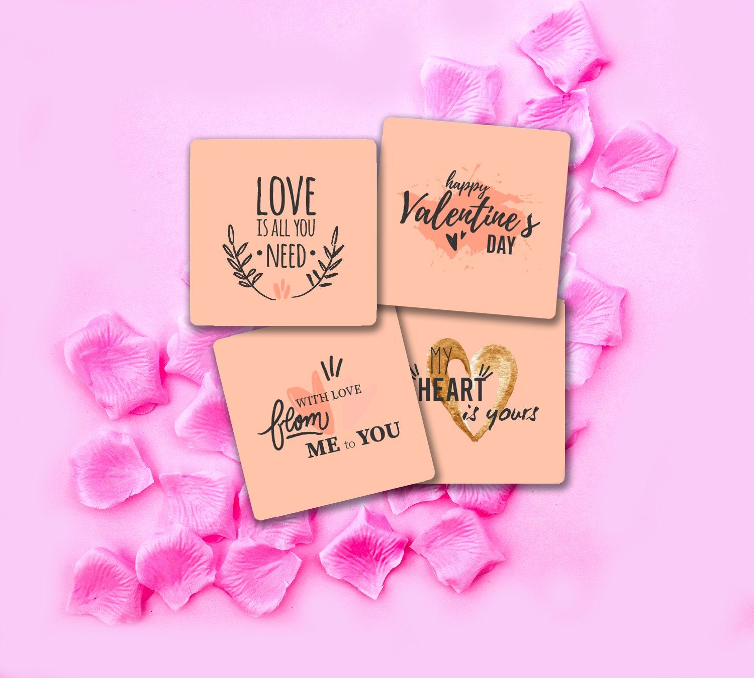 Valentine's MDF Square Coaster (Set of 4)