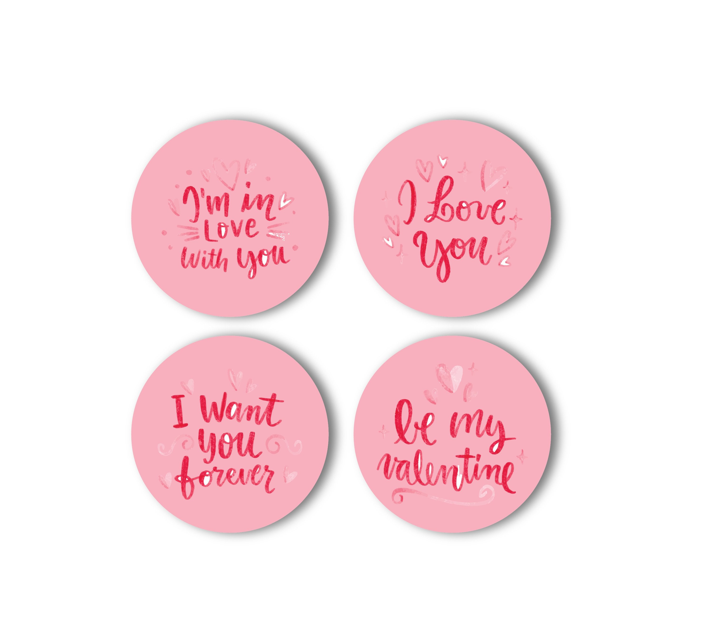 Valentine's MDF Round Coaster