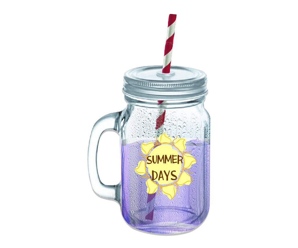 Summer Days Clear Glass Mason Jar