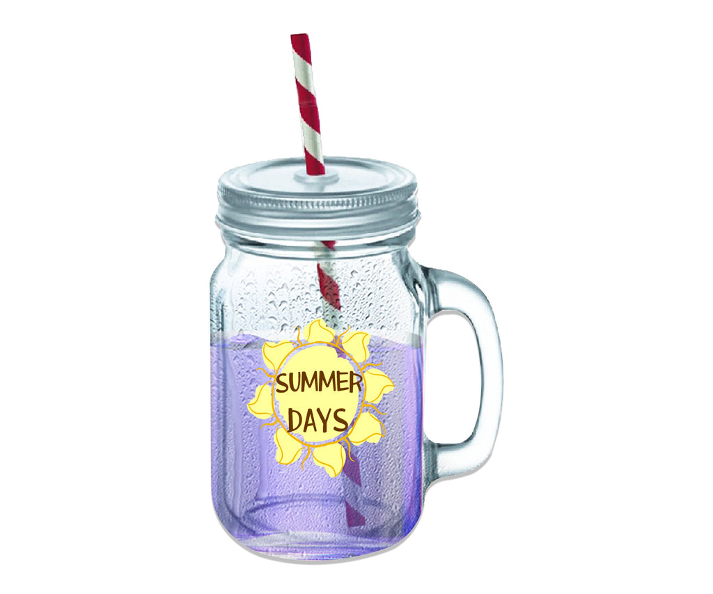 Summer Days Clear Glass Mason Jar
