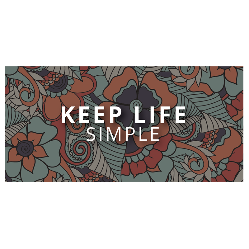 Unisex Round Neck Half Sleeves T-Shirt, "Keep Life Simple" Flora Design Printed White T-Shirt,